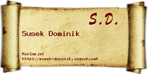 Susek Dominik névjegykártya